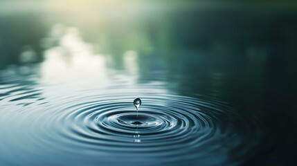 Emotional Ripple Effect, A Single Tear Creating Waves, Deep Feelings in Still Water