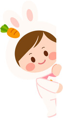 Easter Bunny Costume Boy Border Decoration 
