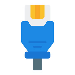 Obraz premium Ethernet Icon. Network cable connection symbol. High-speed internet and data transfer sign - stock vector. Flat Icon