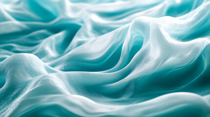 Obraz premium Abstract Turquoise and White Liquid Wave in Motion – Hyperrealistic Minimalist Concept