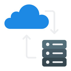 Web Hosting Icon. Website server management symbol. Cloud computing and online business service sign - stock vector. Flat Icon