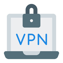 Virtual Private Network Icon. VPN security connection symbol. Cybersecurity and online privacy sign - stock vector. Flat Icon