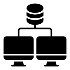 UPS Icon. Uninterruptible power supply symbol. Server backup and emergency power management sign - stock vector. Glyph Icon