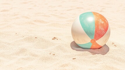 Obraz premium Beach ball fun at the seaside a vibrant summer event on sandy shores