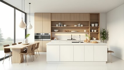 A Bright Modern Kitchen with Dining Area