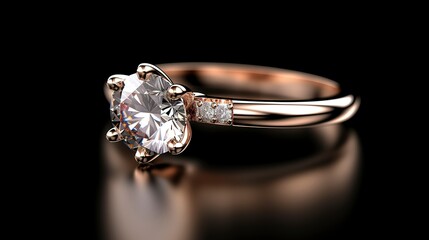 A photo of a diamond solitaire ring.