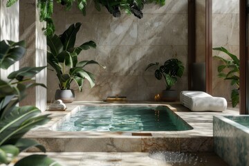 Luxury Spa Center with Elegant Interior and Relaxing Atmosphere