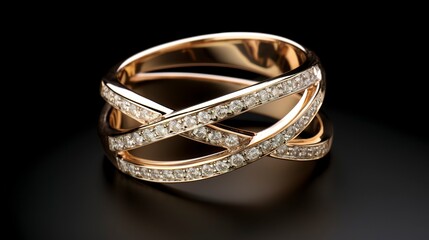 A photo of a double-band diamond ring.