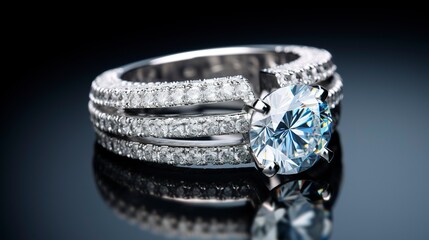 A photo of a double-band diamond ring.
