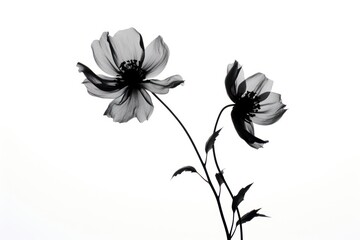 Obraz premium Flower silhouette petal plant white.