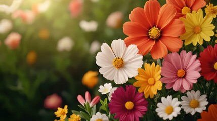 Fototapeta premium Vibrant collection of colorful spring flowers