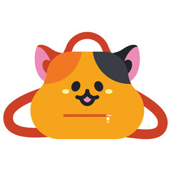 Cute plush bag vector cartoon illustration isolated on a white background.