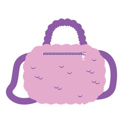 Cartoon plush bag crossbody vector illustration isolated on a white background.
