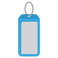 Key tag with split ring vector cartoon illustration isolated on a white background.