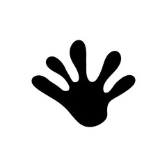 Gecko paw print silhouette vector flat illustration design.