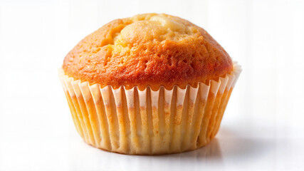 Plain muffin on white background