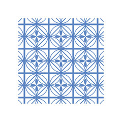 Blue and white geometric shapes. Seamless pattern design.