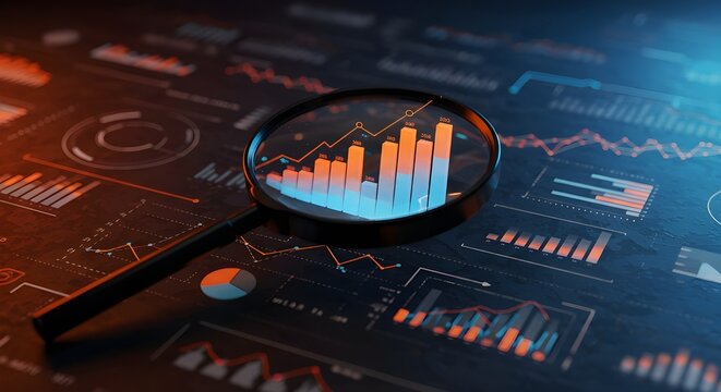 Auditor&iacute;a empresarial gesti&oacute;n financiera de acciones en estrategia de an&aacute;lisis de datos con marketing contable gr&aacute;fico o concepto de beneficio de investigaci&oacute;n de inversi&oacute;n econ&oacute;mica de gr&aacute;fico de inf