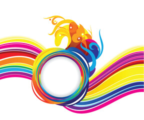 artistic creative colorful wave explode.eps