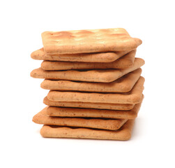 Stack of square wholegrain crackers