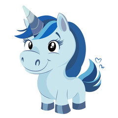 unicorn blue color vector image without background