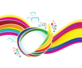 artistic creative colorful wave feather.eps