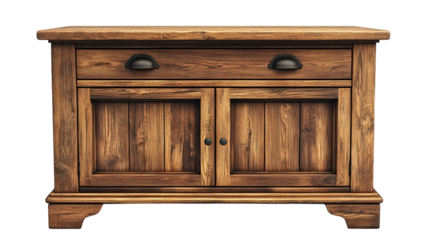 Rustic Wood Cabinet: A beautifully crafted wooden cabinet, featuring a classic design with drawers and doors, evoking a sense of warmth and timeless elegance.
