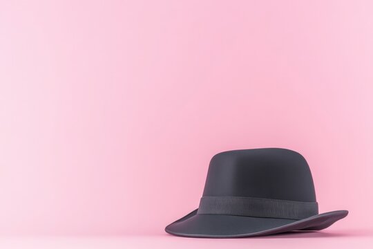 minimalist police officer hat on smooth solid color background with ample copy space capturing essence of law enforcement