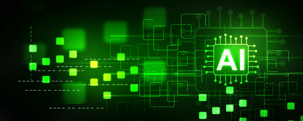 2d illustration Artificial Intelligence (AI) concept
