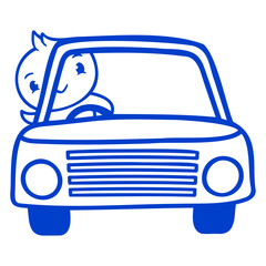 Duck Car Driver Fast Vehicle Greeting Waving Cute Design Lover Art Vector Illustration Card T-Shirt Poster Sticker Graphic Print Decorative Drawing Isolated Logo Decoration Symbol Creative Cool Style
