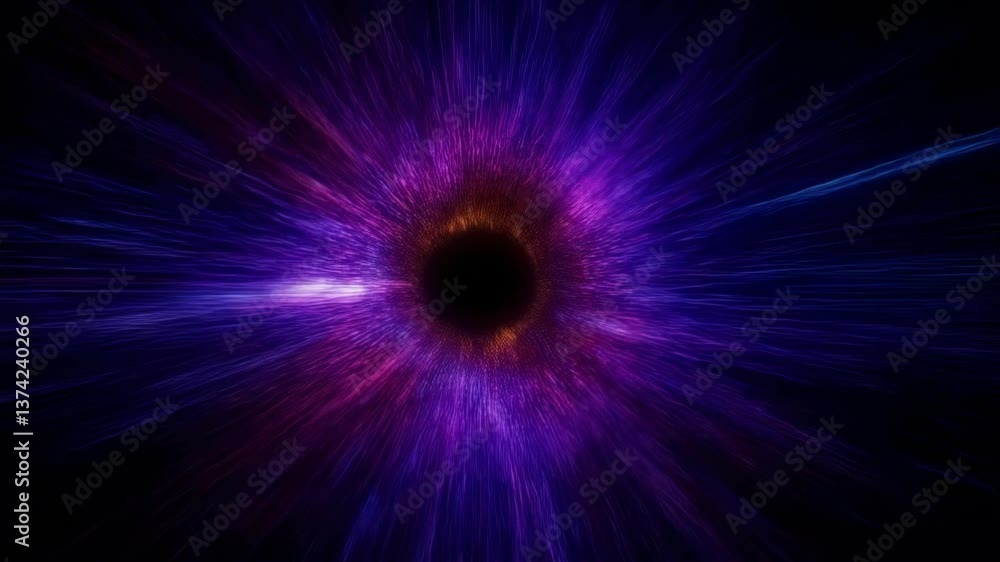 Poster embark on a cosmic journey: accelerate through a tunnel of swirling light in this hyperspace simulat