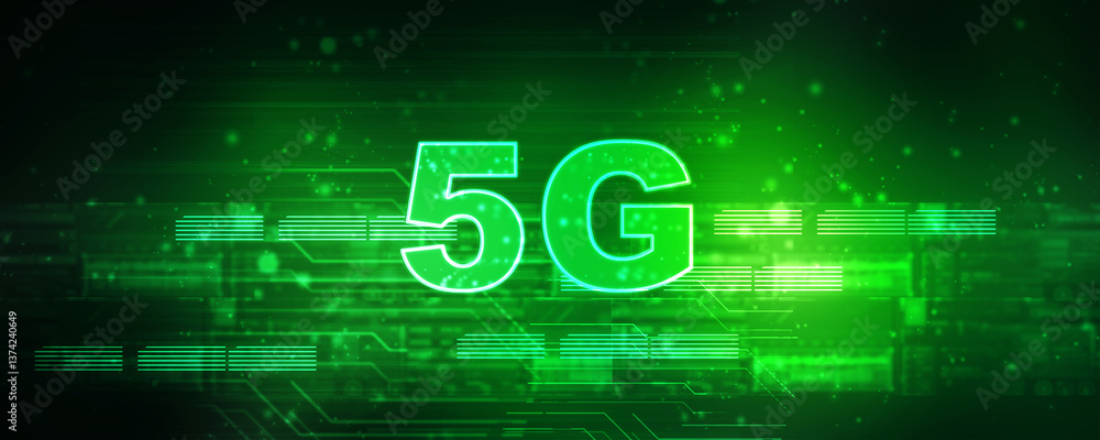 Poster 2d rendering 5g network 5g connection