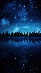 Dark blue backwater topview midnight landscape outdoors nature.