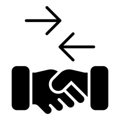 Negotiation Icon. Business agreement symbol. Corporate deal and contract discussion - stock vector. Flat Icon