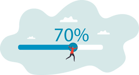 Working project progress, effort to finish work or achieve business success, accomplishment, ambition or career challenge,character for design.