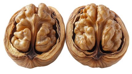 Cracked Walnut: A macro shot showcasing the intricate details of a cracked walnut, its rich, textured kernel exposed, inviting the viewer to appreciate nature's design. 