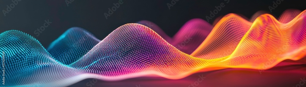 Poster abstract wave pattern, data, gradient