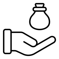 Revenue Icon. Financial income symbol. Business earnings and company profit - stock vector. Outline Icon