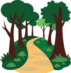 Fototapeta premium Enchanted forest pathway vector 