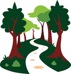 Fototapeta premium Enchanted forest pathway vector 