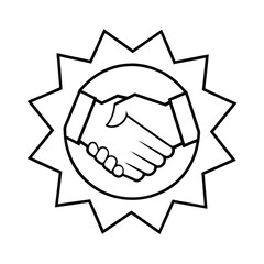 Handshake Agreement Partnership Deal Seal Symbol Collaboration Trust Badge