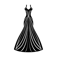 Evening gown silhouette vector illustration 