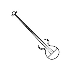 Erhu line art illustration 