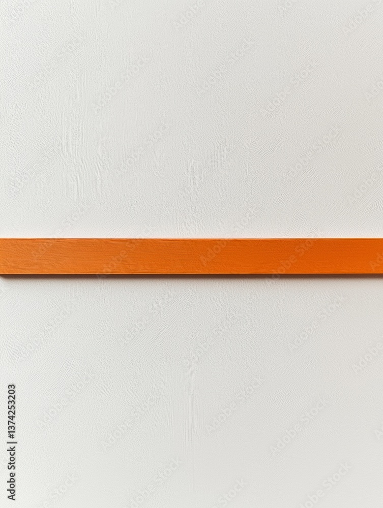 Poster close-up of an orange horizontal strip on a white background. the strip appears to be made of a thin