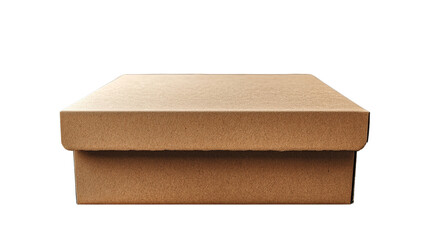 Cardboard Box - Minimalistic presentation: A plain, closed cardboard box stands, presenting a versatile packaging option against a clean, neutral background.