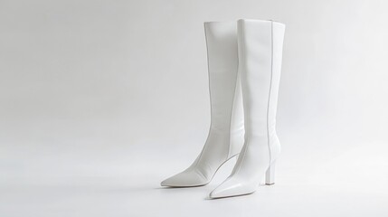 Female boots white background. Generative AI