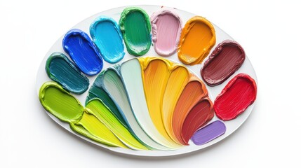 Creative exploration of paint colors in art studio palette display artistic environment vibrant viewpoint