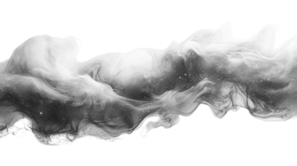 Smoky Serenity: An elegant swirl of gray smoke dances gracefully, its fluid form hinting at a subtle transformation, captured with artistic flair.