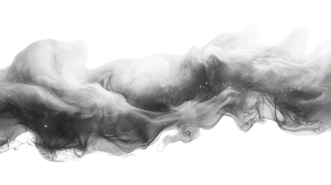 Smoky Serenity: An elegant swirl of gray smoke dances gracefully, its fluid form hinting at a subtle transformation, captured with artistic flair.