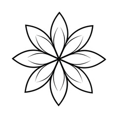 Elegant Black and White Floral Mandala Design Illustration